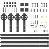  Komplet opreme za drsna vrata 400 cm jeklo črne barve, (22047128) | Shoptok.si