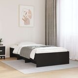  Okvir za krevet crni 75 x 190 cm od konstruiranog drva | shoptok.hr