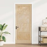  Klizna vrata Prirodna i crna 86 x 211 cm Masivna borovina | shoptok.hr