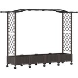  Povišeni krevet s mrežom i krovom Smeđa 207 x 40 x 129 cm PP | shoptok.hr