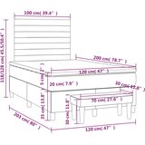  s oprugama i madracem krem 120 x 200 cm od tkanine | shoptok.hr