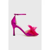 Custommade Usnjeni sandali Ashley Metallic Bow roza barva, 999624046