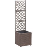 vidaXL Visoka greda z oporno mrežo in 1 loncem 30x30x107 cm rjava, (20618794) | Shoptok.si