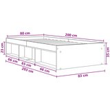  Okvir kreveta s pohranom s policom Crni hrast 80 x 200 cm | shoptok.hr