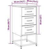 vidaXL Nočna omarica 2 kosa črna 36x39x78 cm jeklo | Shoptok.si