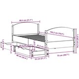 vidaXL Okvir kreveta bez madraca 75 x 190 cm od masivne borovine | shoptok.hr