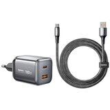 Remax SET:Strujni punjac Wisdom GaN 1XUSB 3.0+TIP C 100W+kabl TIP C CA15, crni ( 895 ) Cene