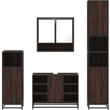 vidaXL 4-dijelni set kupaonskog namještaja boja smeđeg hrasta drveni | shoptok.hr