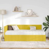 vidaXL Kutni okvir kreveta s madracem Žuta 90 x 190 cm Baršun | shoptok.hr