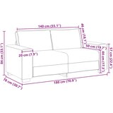  Dvosjed Plavi 180x78x84 cm Baršun | shoptok.hr