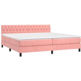  Krevet s oprugama i madracem ružičasti 200x200 cm baršunasti | shoptok.hr
