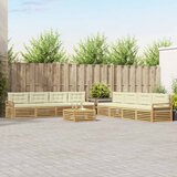  Set vanjskih sofa 9 kom. Bijela i krem Poliester | shoptok.hr