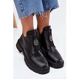 Boto Insulated Low Women's Ankle Boots With Decoration On Zip Black Lavira | shoptok.hr
