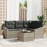 vidaXL 5 delni set vrtnih kavčev z blazinami temno sivi poli ratan, (22093645) | Shoptok.si