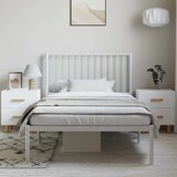  Metalni okvir za krevet s uzglavljem bijeli 100x200 cm | shoptok.hr