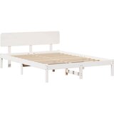  Krevetna konstrukcija Bijelo 200 x 200 cm Čvrsto borovo drvo | shoptok.hr