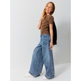 Sinsay Wide leg traperice s ukrasnom aplikacijom u obliku cvijeća | shoptok.hr