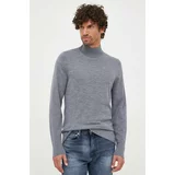 Calvin Klein Volnen pulover moški, siva barva