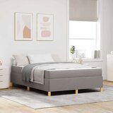 Box spring krevet Taupe i bijela 140 x 190 cm tkanina Cijene