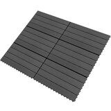 vidaXL Talne plošče 6 kosov WPC 60x30 cm 1,08 m² črne | Shoptok.si