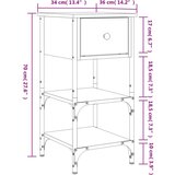  Noćni ormarići 2 kom boja hrasta 34x36x70 cm konstruirano drvo | shoptok.hr