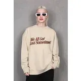 Madmext Beige Printed Sweatshirt