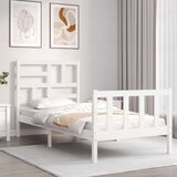  Posteljni okvir z vzglavjem bel 2FT6 trden les | Shoptok.si