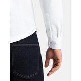 Ombre Men's knitted SLIM FIT long sleeve shirt - white | Eponuda.ba
