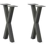 vidaXL Noge za klubsko mizico v obliki črke X 2 kosa antracitne 38 x (42-43) cm jeklo, (22123654) Cene