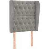 The Living Store vzglavje z ušesi svetlo sivo 83x23x118/128 cm žamet - vzglavje, (21418433) | Shoptok.si