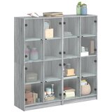  Regal za knjige s vratima boja hrasta 136x37x142 cm drveni | Eponuda.com