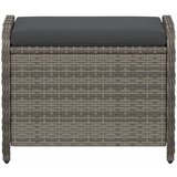  Vrtni tabure s jastukom sivi 58x46x46 cm od poliratana | Eponuda.com