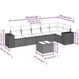  7-dijelni set vrtnih sofa od poliratana s jastucima smeđi | shoptok.hr