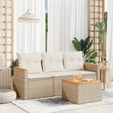 Maison Chic Seti vrtnega pohištva - Vrtna garnitura - Vrtni pohištvo set 4-delna z blazinami bež poli ratan, (21820358) | Shoptok.si