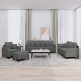  4-dijelni set sofa s jastucima tamnosivi od tkanine | shoptok.hr