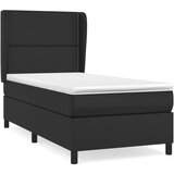 Maison Chic Box spring postelja - Vzmetna postelja z vzmetnico črna 90x190 cm umetno usnje SL1371, (21909884) | Shoptok.si
