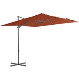 vidaXL Vrtni senčnik z jeklenim drogom terakota 250x250 cm, (20729493) Cene