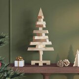 vidaXL Božična drevesa z stojalom Naravna 60 cm Trdna borovina | Shoptok.si
