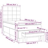  Krevet s oprugama i madracem plavi 100 x 200 cm od tkanine | shoptok.hr