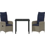  Komplet za jedilnico v vrtu 3 pcs Siva poli ratan, (5000045528) | Shoptok.si