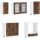  8-dijelni set kuhinjskih ormarića "Porto" dimljeni hrast, inženjersko drvo | shoptok.hr
