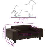 SOFA za pse smeđa 81 x 43 x 31 cm od pliša i umjetne kože | shoptok.hr