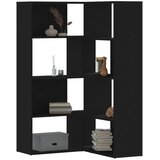  Kutni regal za knjige s 4 razine crni 85 x 85 x 140 cm drveni | shoptok.hr