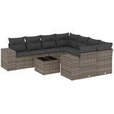 Maison Chic Seti vrtnega pohištva - Vrtna garnitura - Vrtni pohištvo set 9-delna z blazinami siv poli ratan, (21803869) | Shoptok.si