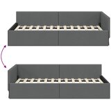  Kutni okvir kreveta Tamno siva 100 cm x 200 cm tkanina | shoptok.hr