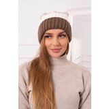  Cap with fleece Bojana K265 dark beige+white+light beige Cijene