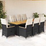  9-dijelni vrtni bistro set od poliratana s jastucima crni | Eponuda.com