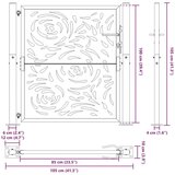 vidaXL Vrtna vrata 105x105 cm preperevanje jeklena ognjena oblika | Shoptok.si