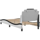  Okvir kreveta s uzglavljem crno-bijeli 80x200 cm umjetna koža | shoptok.hr