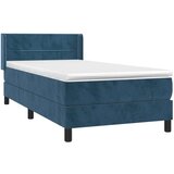 Box spring postelja z vzmetnico temno modra 90x200 cm žamet, (20930353) | Shoptok.si